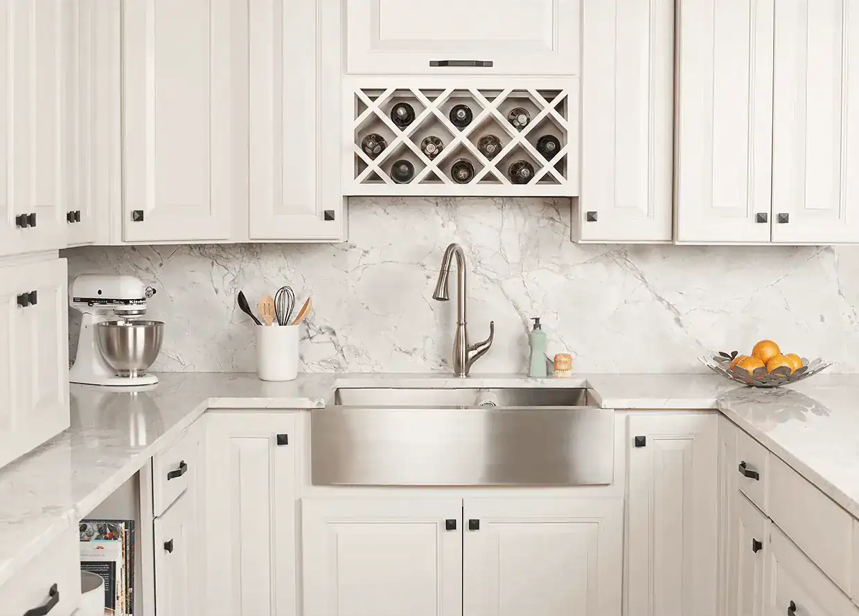 Kitchen in Avalon Ashen cabinets