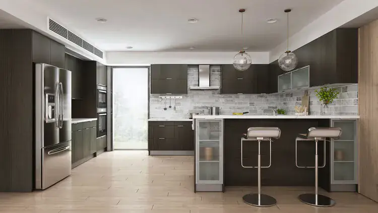 Kitchen in Brown Oak cabinets