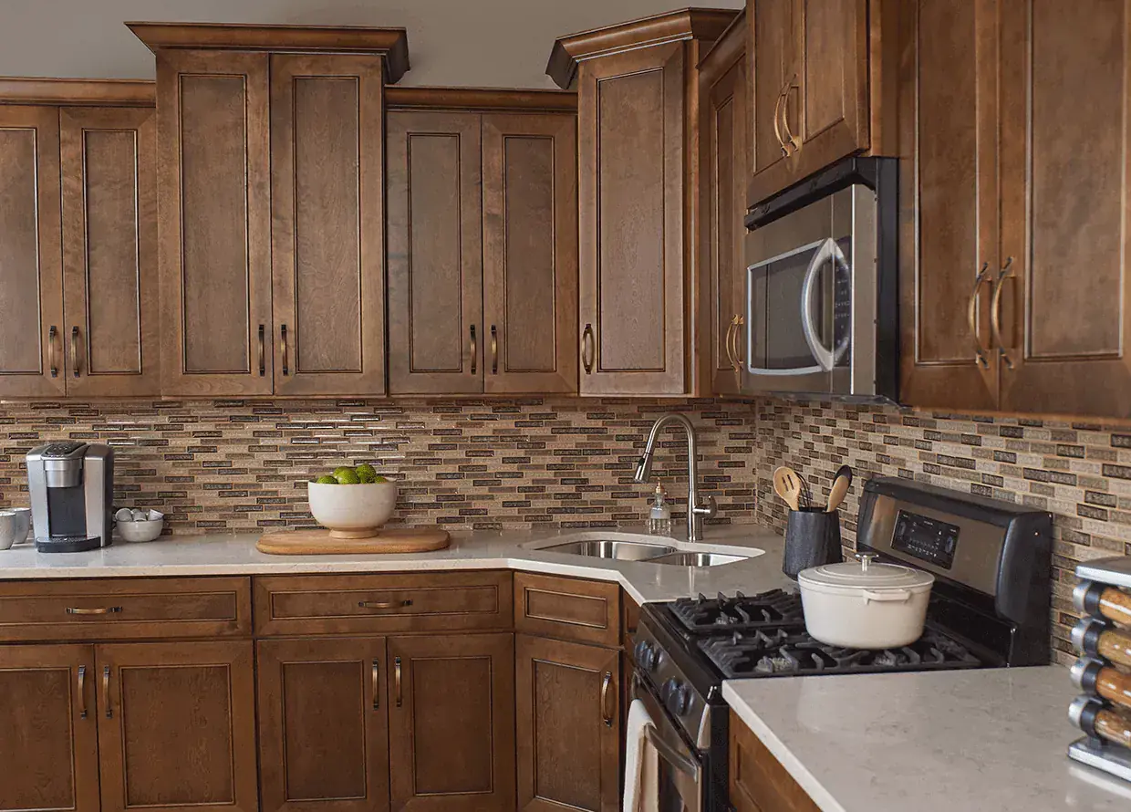 Kitchen in Chestnut Portland cabinets