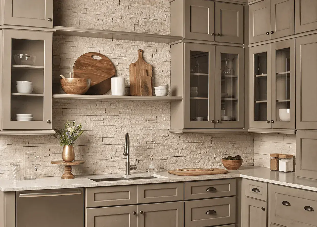 Kitchen in Newport Millstone cabinets
