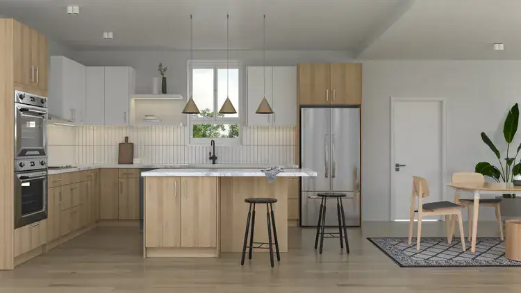 Kitchen in Rustic Oak cabinets